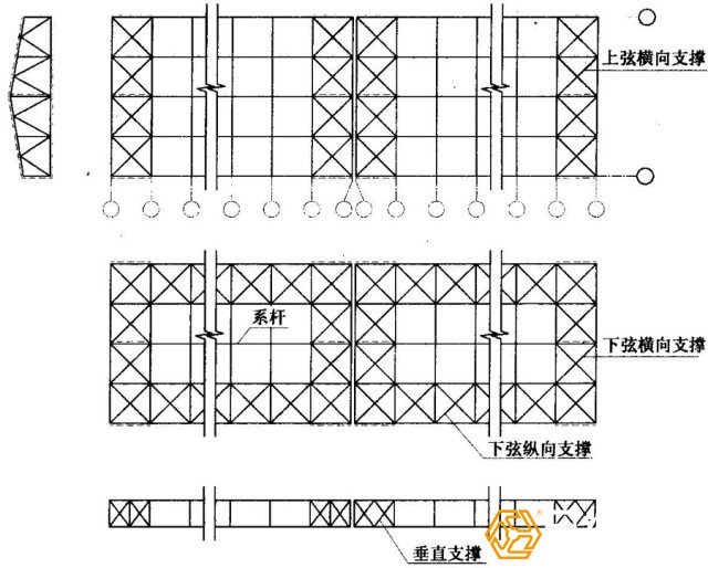 钢结构屋盖支撑布置设计图纸