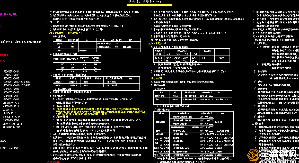 钢结构设计总说明图示